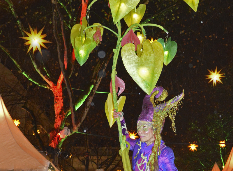 Traumfee mit Lichterbaum Weihnachtsmarkt Kapuzinerplanken in Mannheim