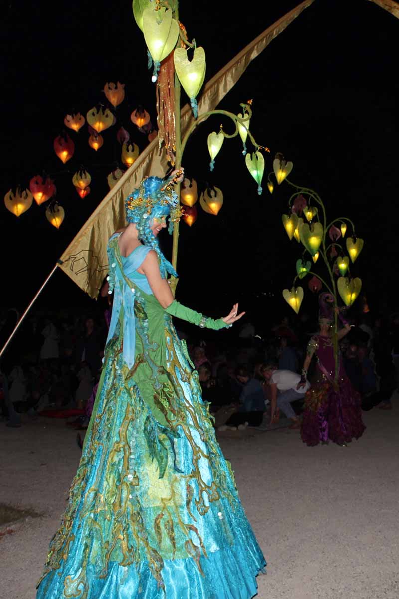 Wasserfee mit Lichterbaum, Kleines Fest im großen Garten Hannover, Sommernacht